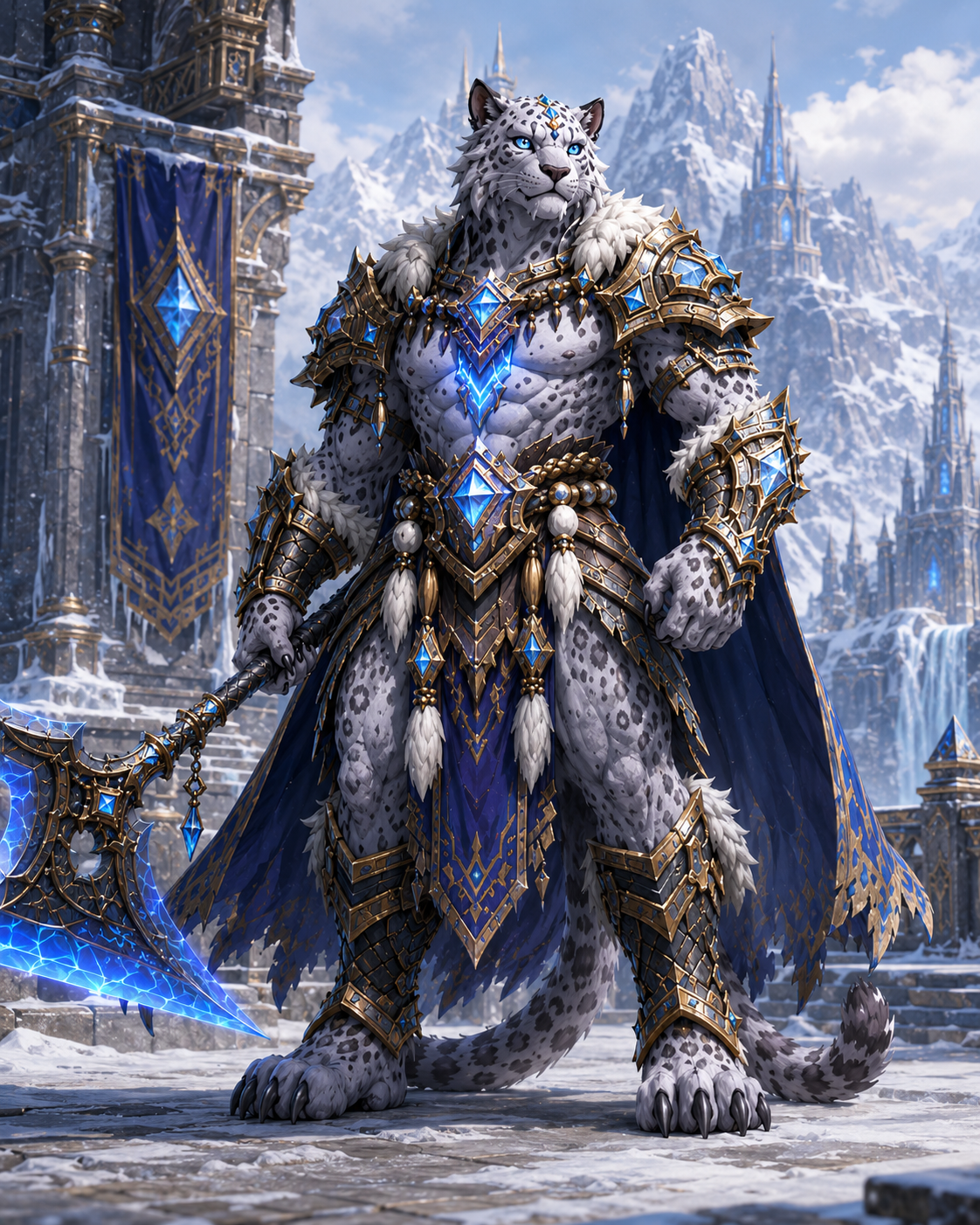 Male Rajkani frostwarden character art